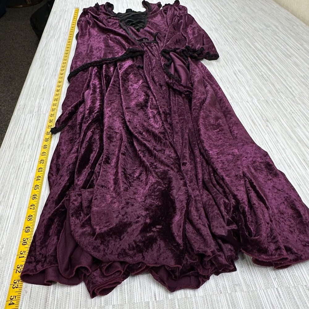 Medieval Ren Faire Dress Small Purple Halloween Costume Velvet Lace Up - Picture 5 of 8